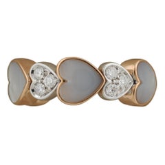 Picchiotti Xpandable™ 18K Rose/White Gold Heart Diamond and Mother-of-Pearl Ring