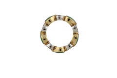 Picchiotti Xpandable™ 18K Yellow and White Gold Heart Diamond and Malachite Ring