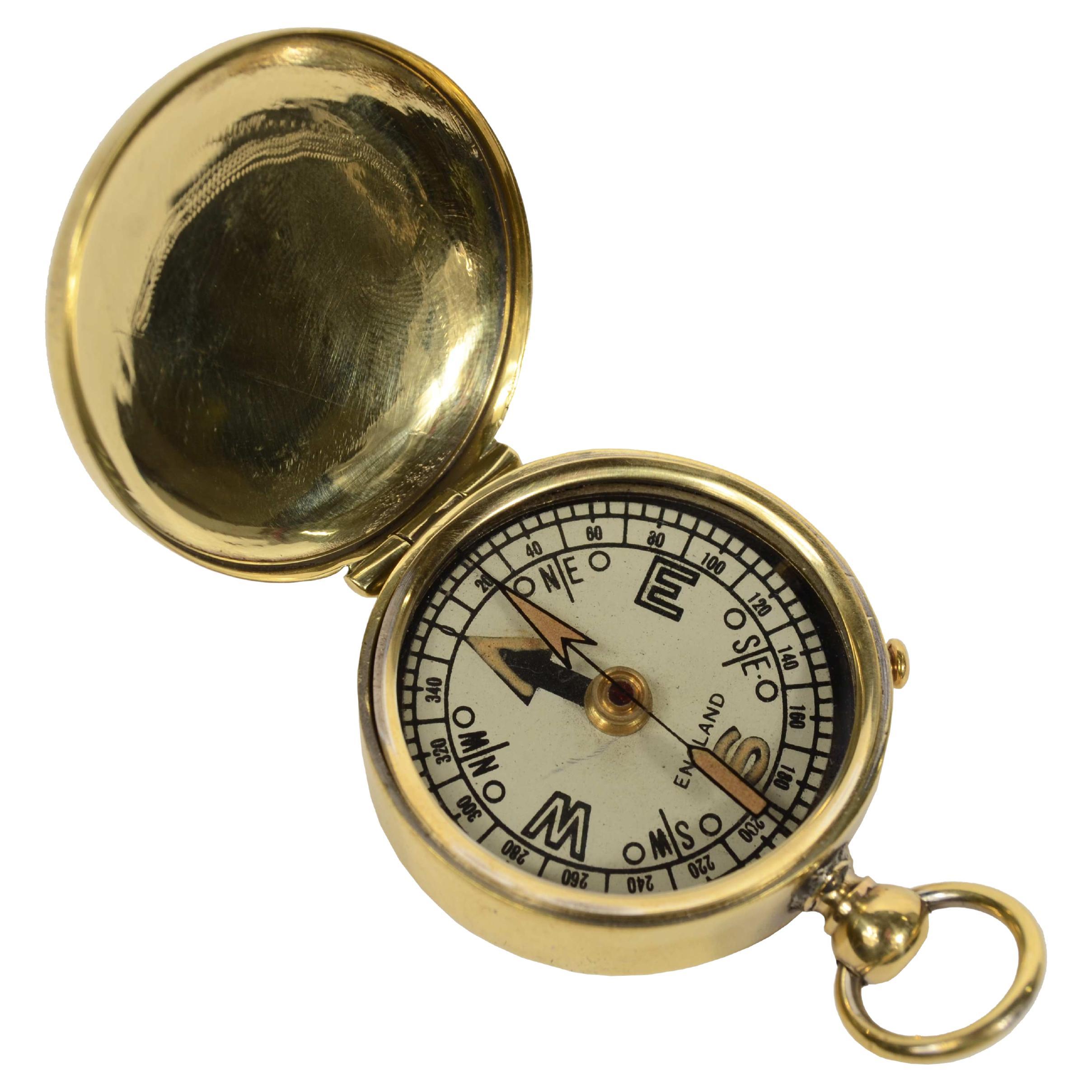 Small brass aviation compass in use by British officers first war