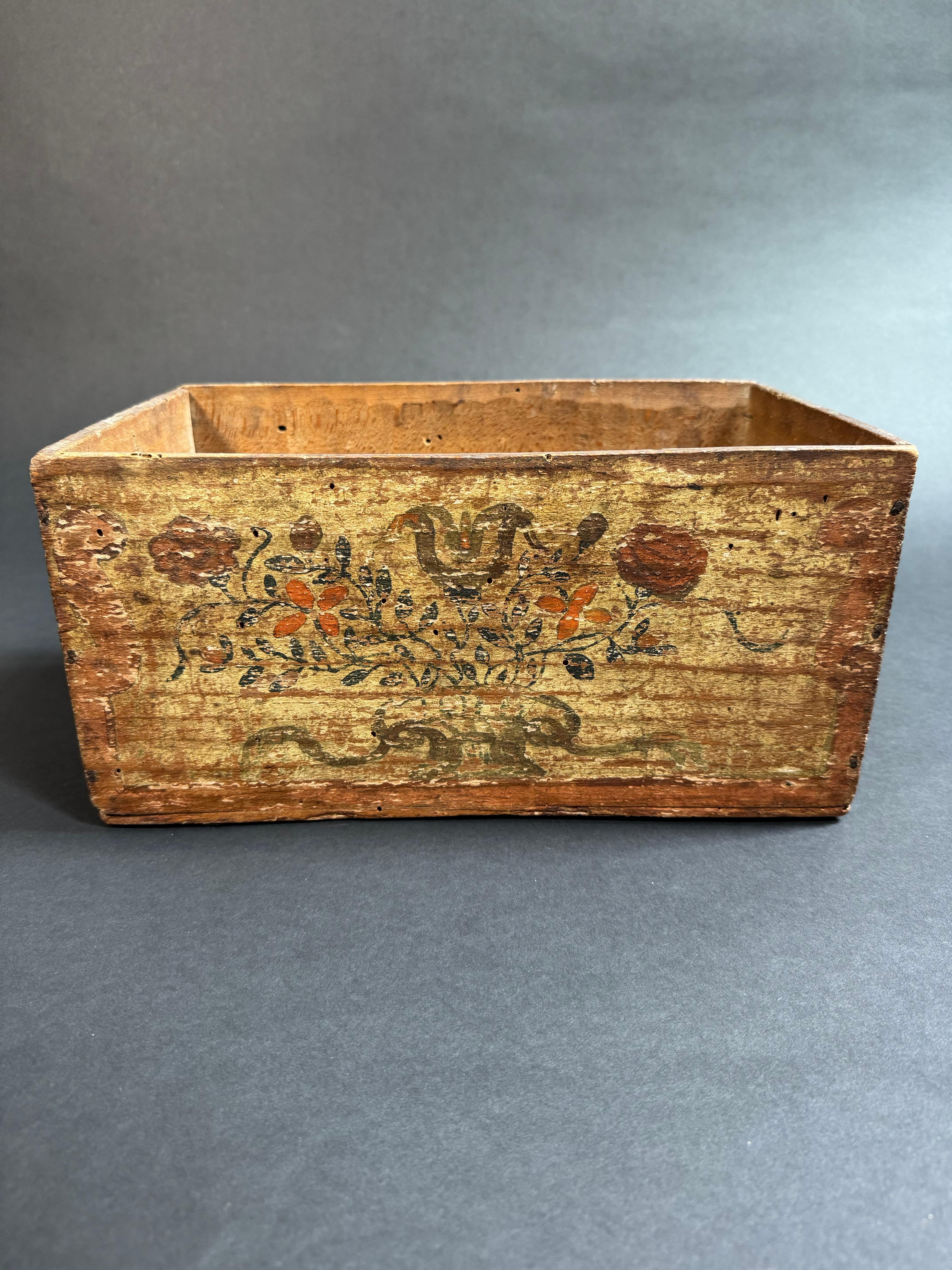 Piccola cassetta in legno dipinta - Puglia XVIII secolo en vente 2