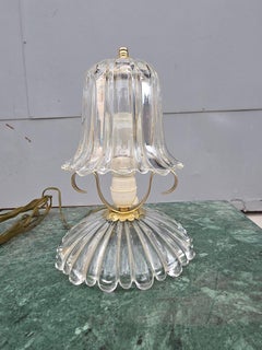 Small Table Lamp Barovier 1940 Italy Murano Glass Brass