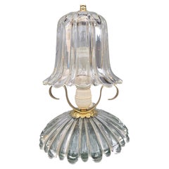 Small Table Lamp Barovier 1940 Italy Murano Glass Brass