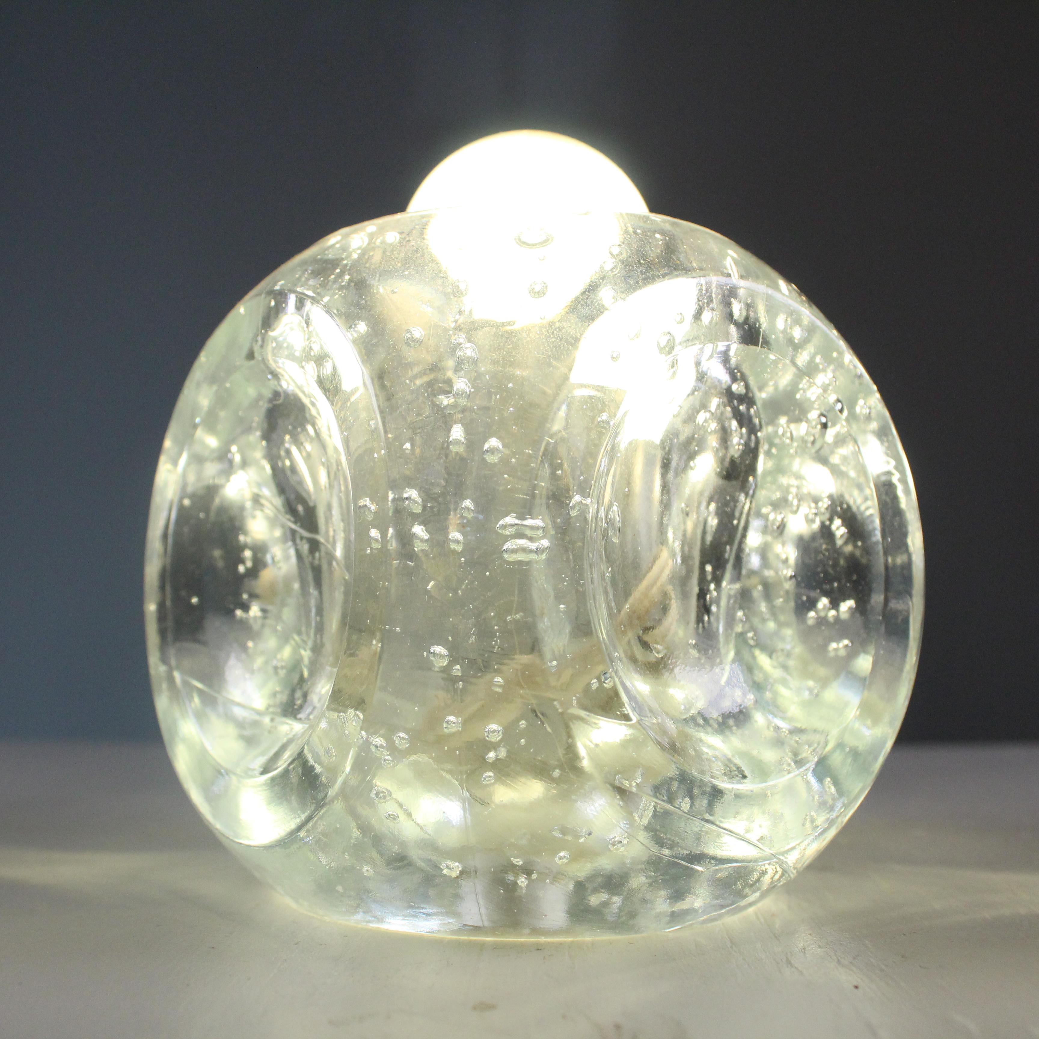 Small bubble glass table lamp, 1970s For Sale 3