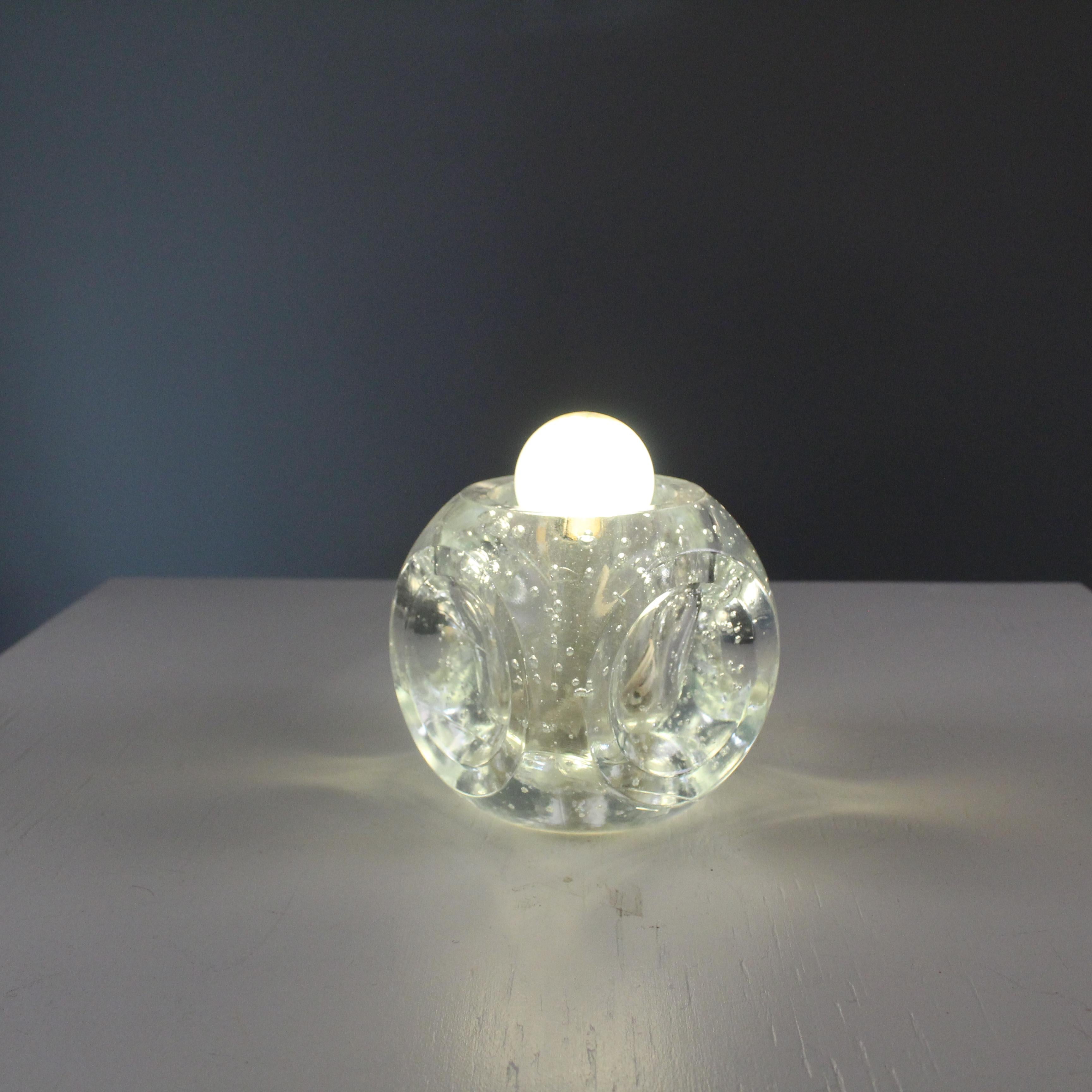 Small bubble glass table lamp, 1970s For Sale 4