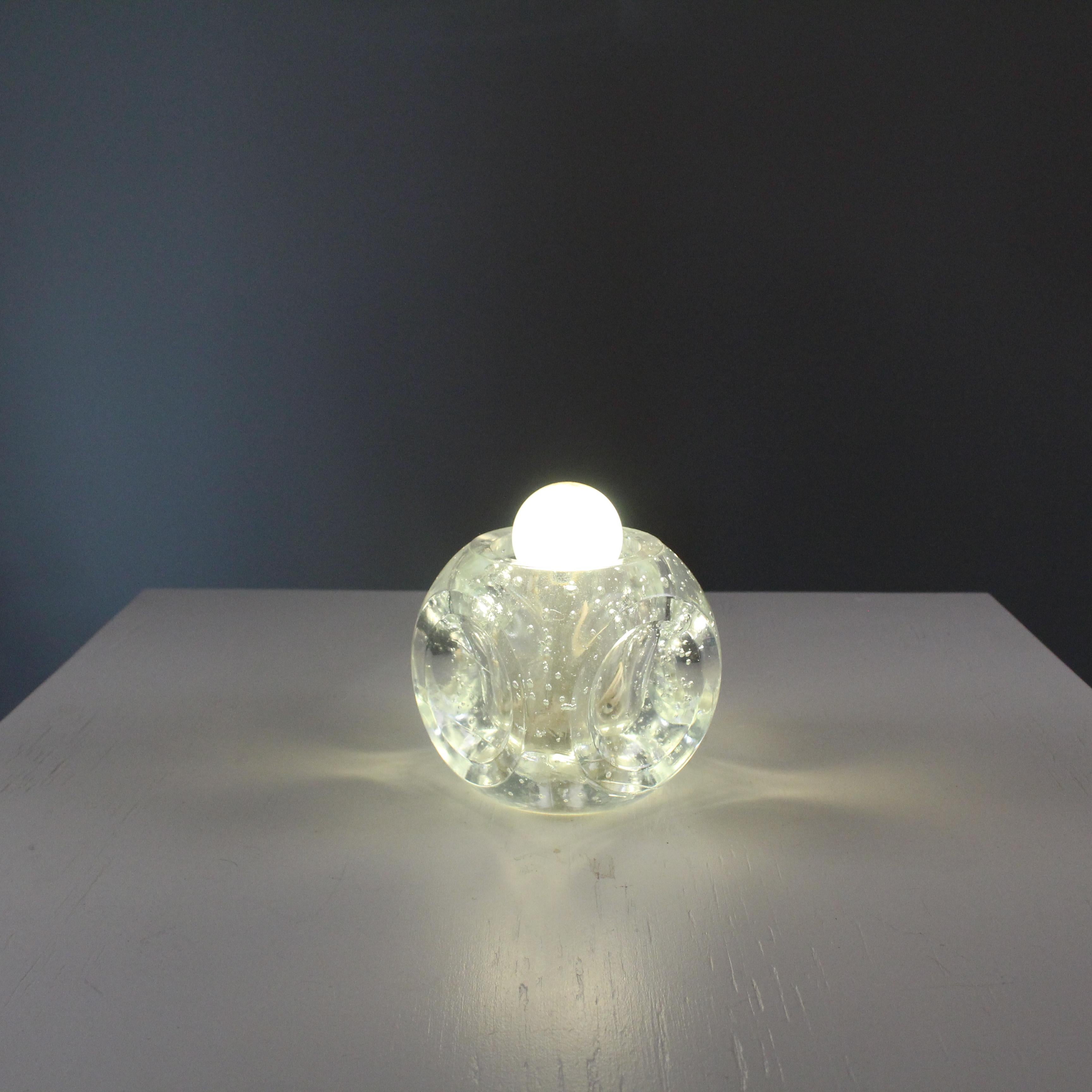Small bubble glass table lamp, 1970s For Sale 5