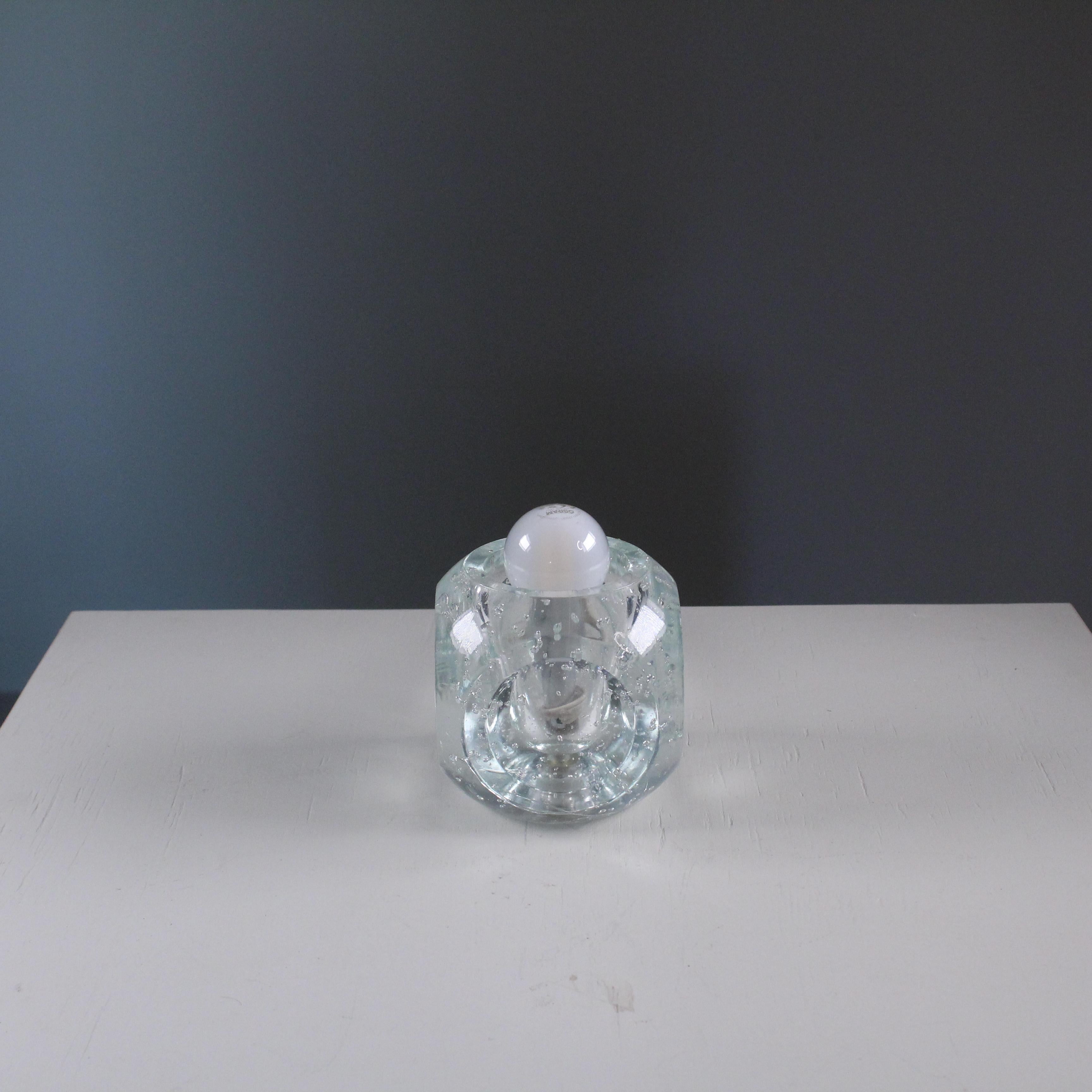 Small bubble glass table lamp, 1970s
Conditions: Good
Materials: Puleglass

