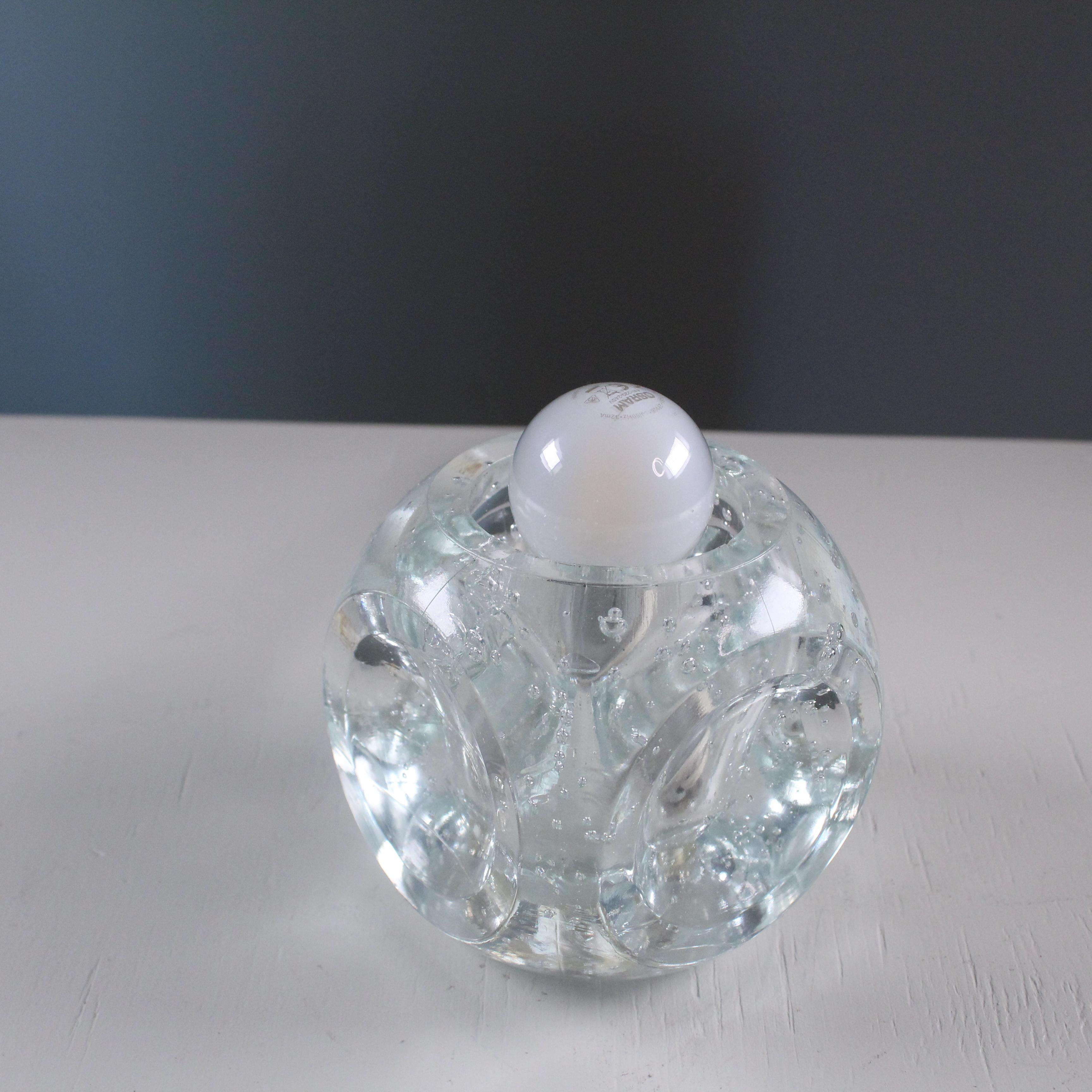 Italian Small bubble glass table lamp, 1970s For Sale