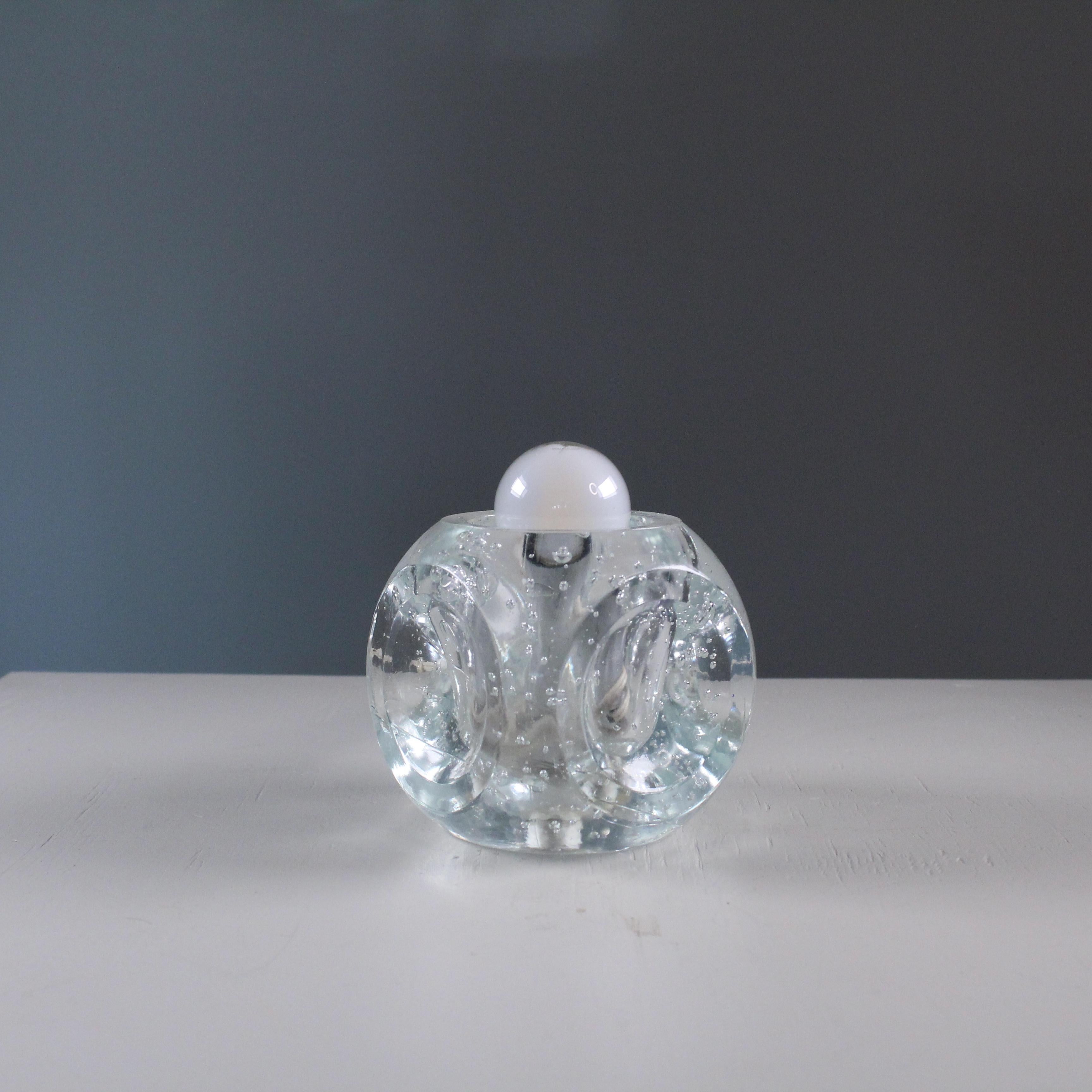 Glass Small bubble glass table lamp, 1970s For Sale
