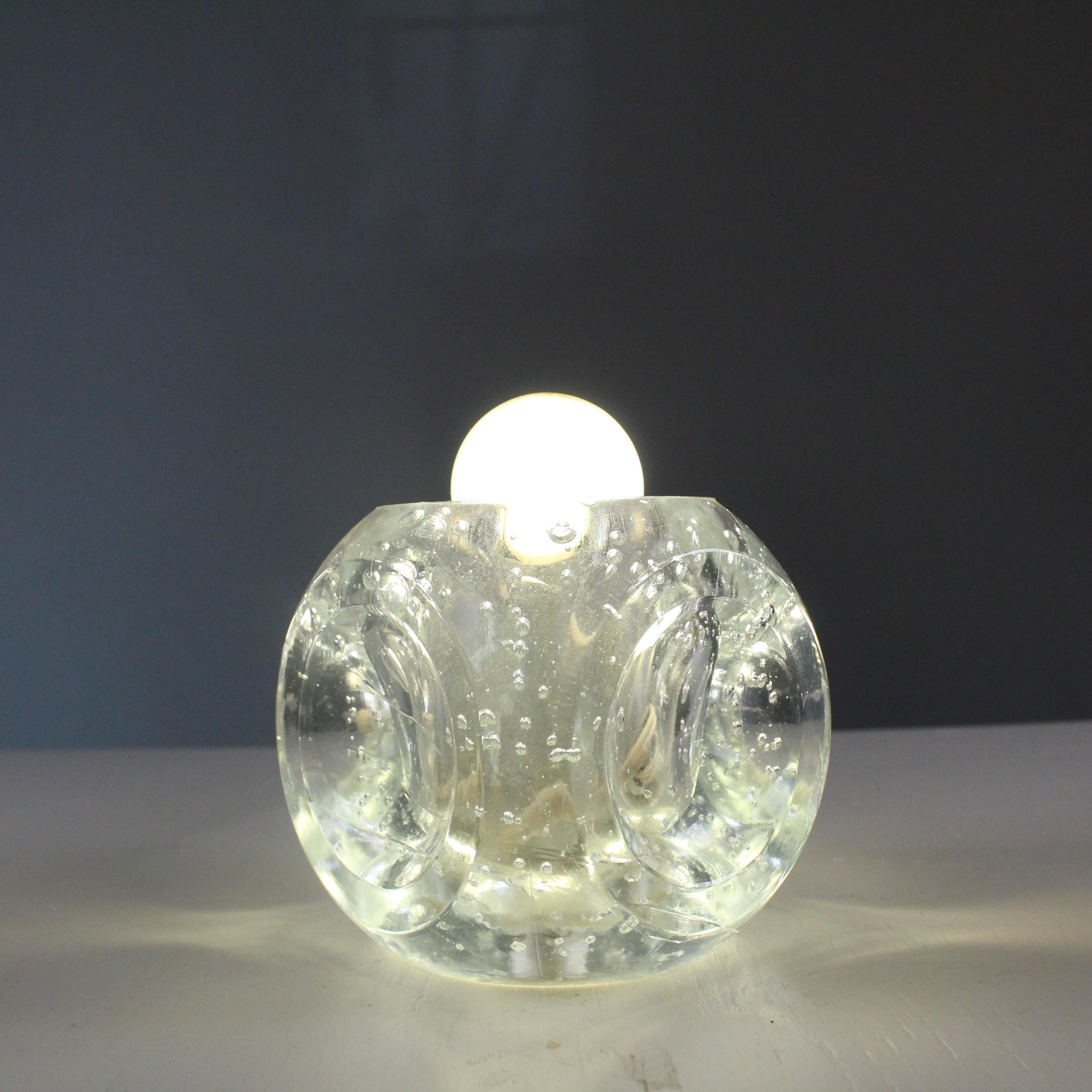 Small bubble glass table lamp, 1970s For Sale 2