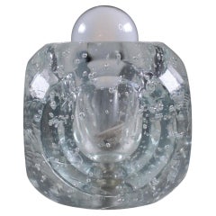 Vintage Small bubble glass table lamp, 1970s