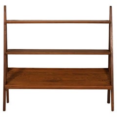 Vintage Small 1950s bookcase with magazine rack