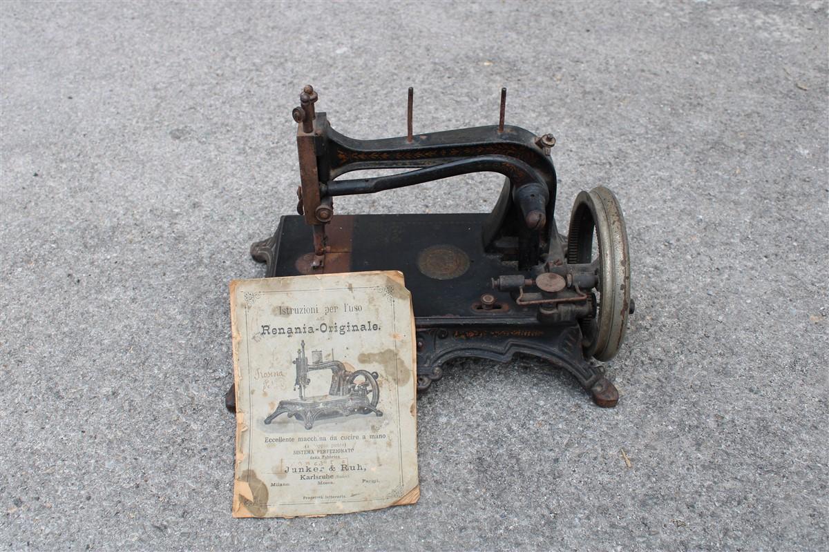 Small Cast Iron Sewing Machine 1890 Junker & Ruh Art Nouveau Germany For Sale 8