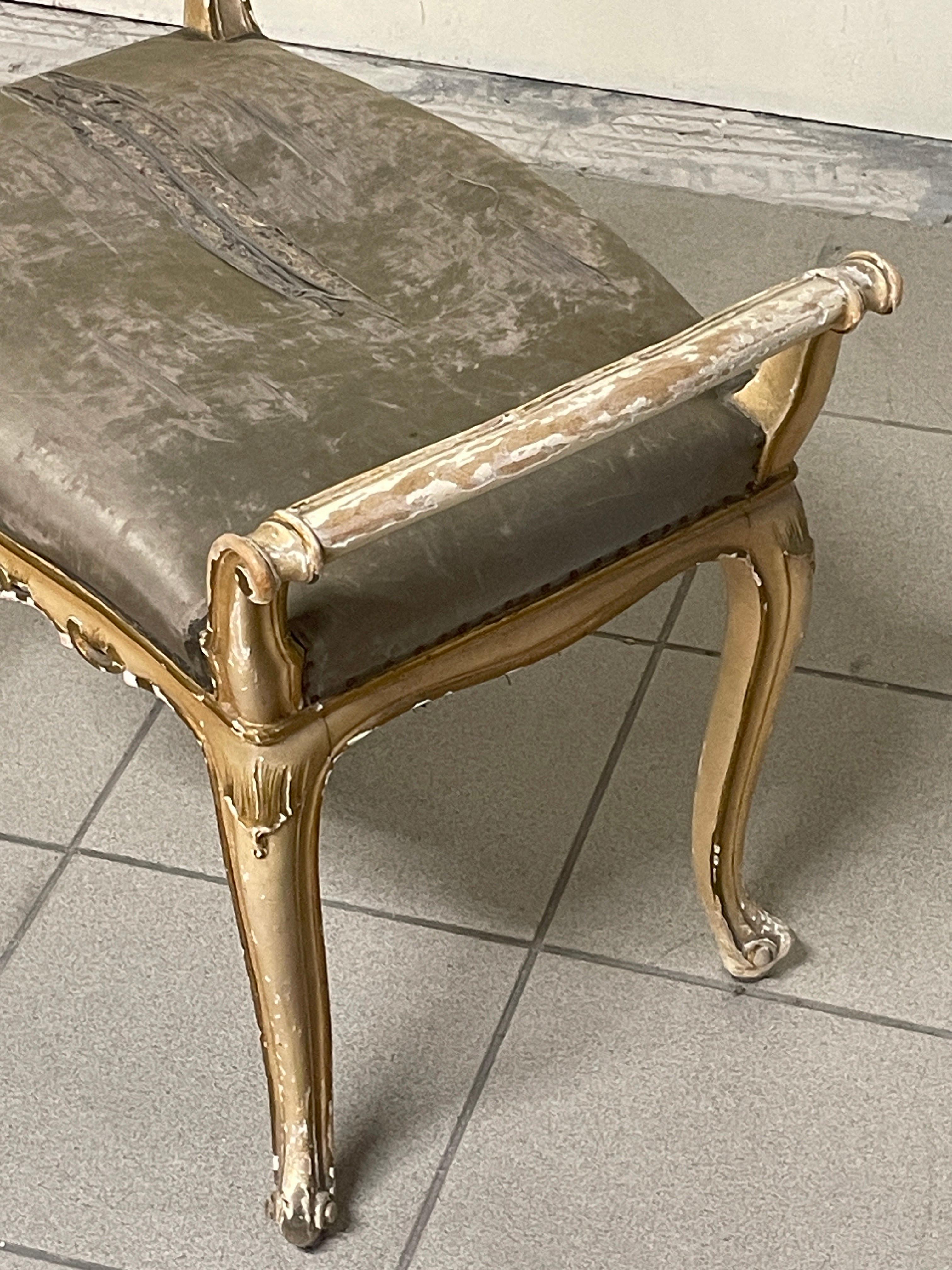 Mid-20th Century Small 1940s Louis XV style bench For Sale