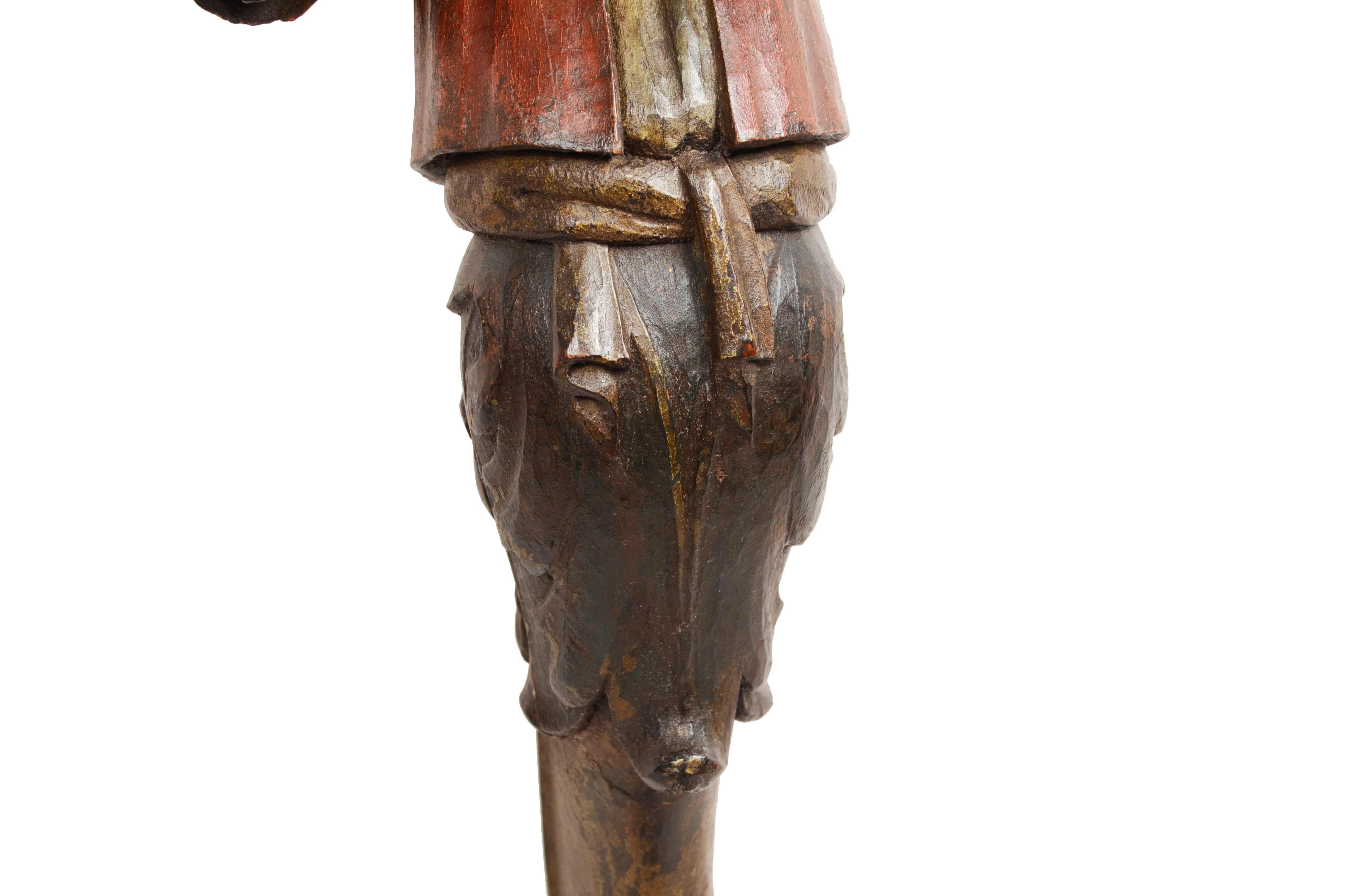 Pequeño mascarón de proa de madera tallada que representa al joven Moretto Venecia finales del siglo XIX en Bueno estado para la venta en Milan, IT