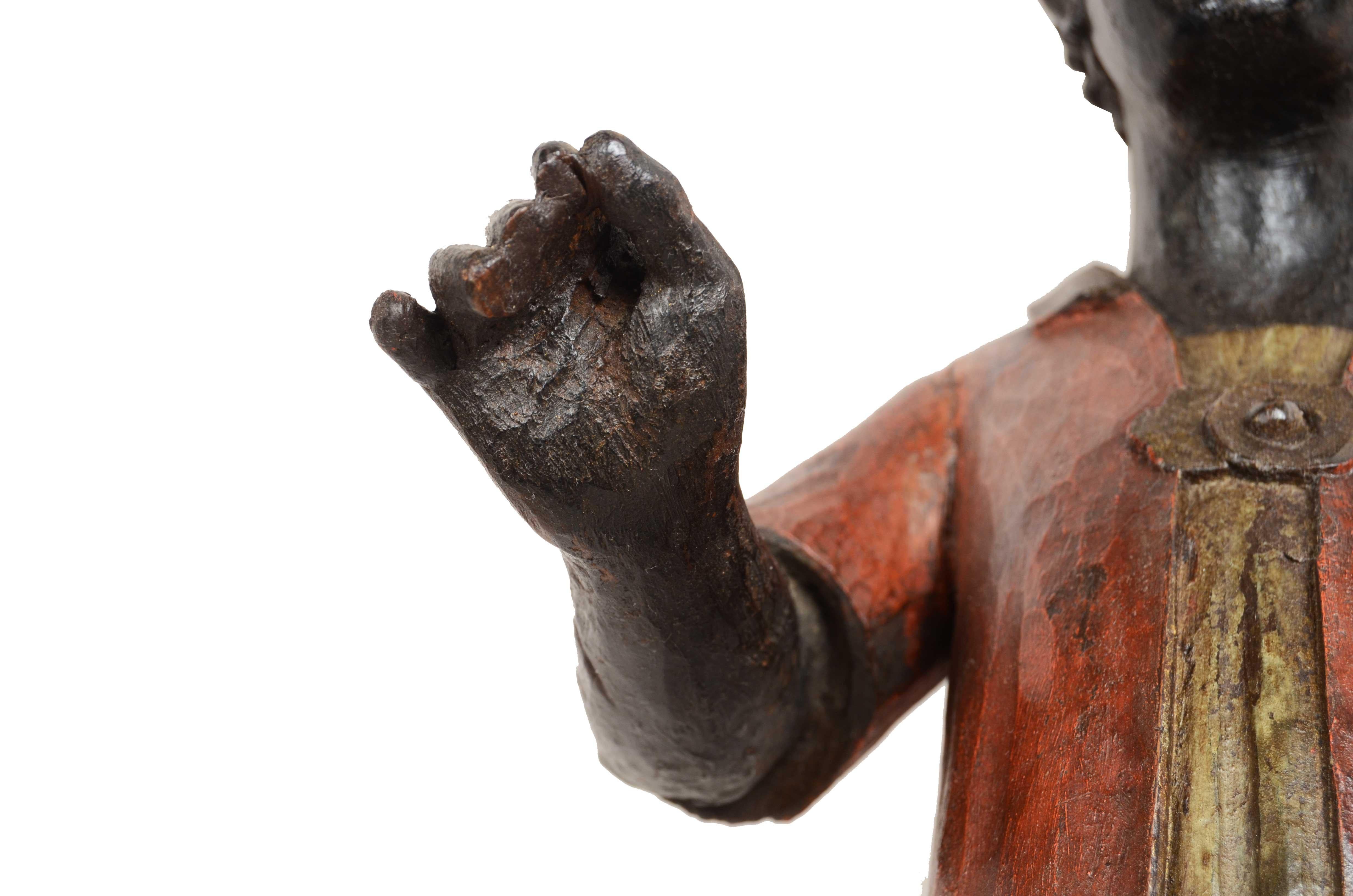 Pequeño mascarón de proa de madera tallada que representa al joven Moretto Venecia finales del siglo XIX Late 19th Century en venta