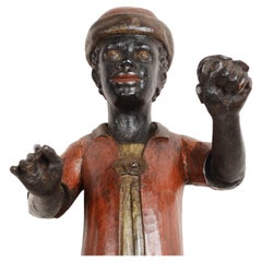 Small carved wooden figurehead depicting young Moretto Venice late 19th century