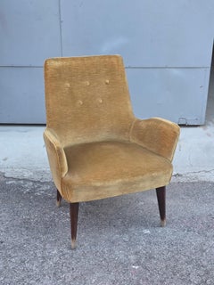 Small Armchair from 1950s Italy wooden feet and velvet fabric Old