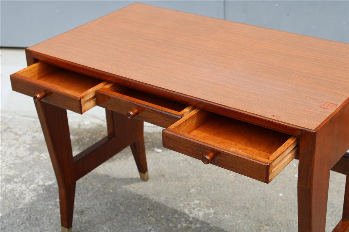 Piccola Scrivania in Noce e laminato con Cassetti Gio Ponti 1950 con Autentica in vendita 6