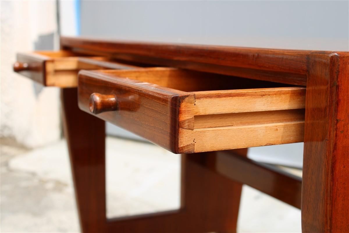 Piccola Scrivania in Noce e laminato con Cassetti Gio Ponti 1950 con Autentica in vendita 7