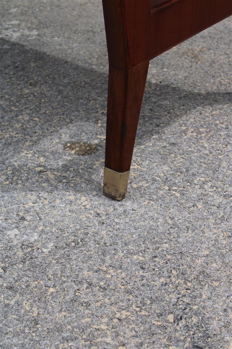 Ottone Piccola Scrivania in Noce e laminato con Cassetti Gio Ponti 1950 con Autentica in vendita