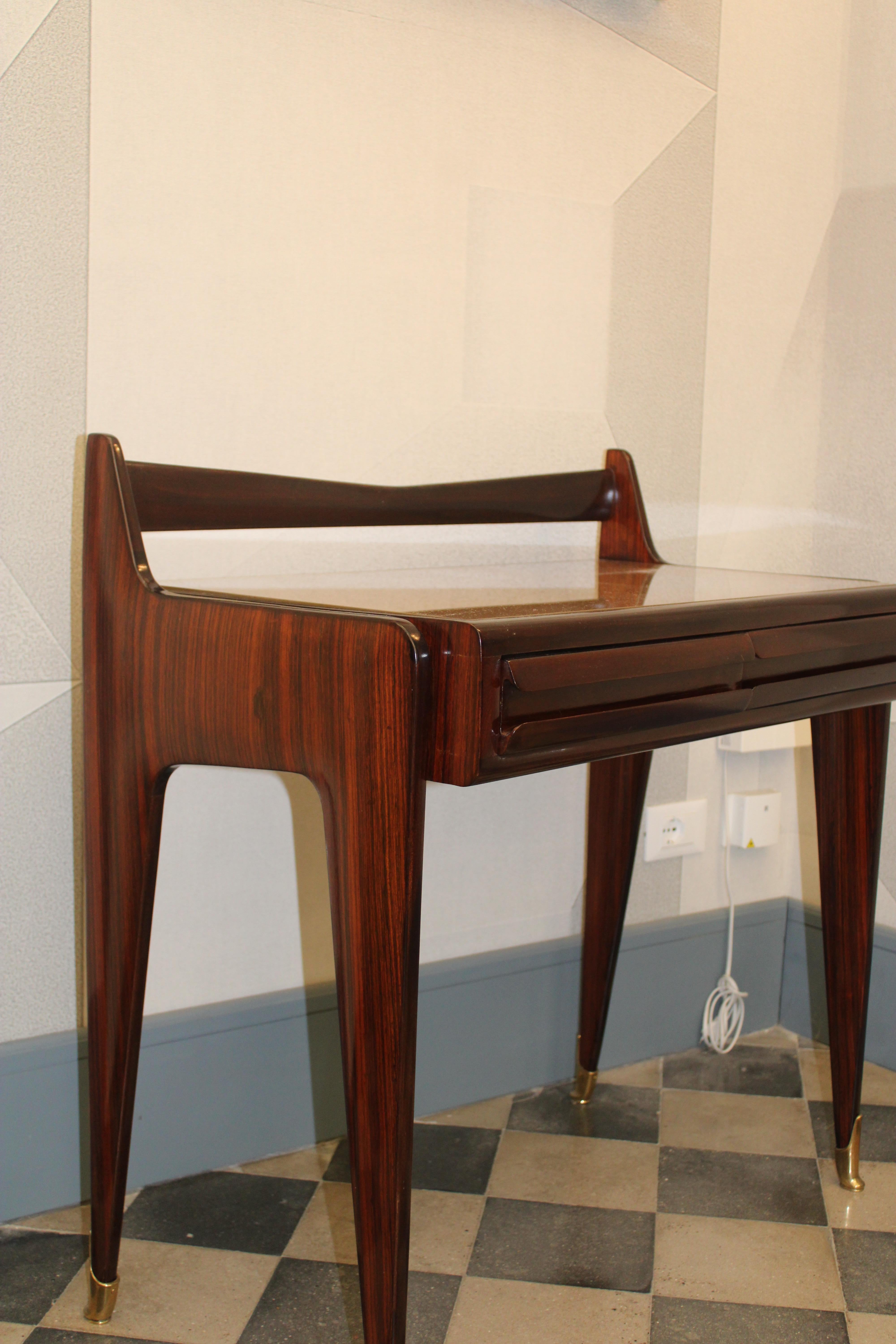 Small Writing Desk Vittorio Dassi 1950s Italy Otton Parts Gio Ponti Style For Sale 4