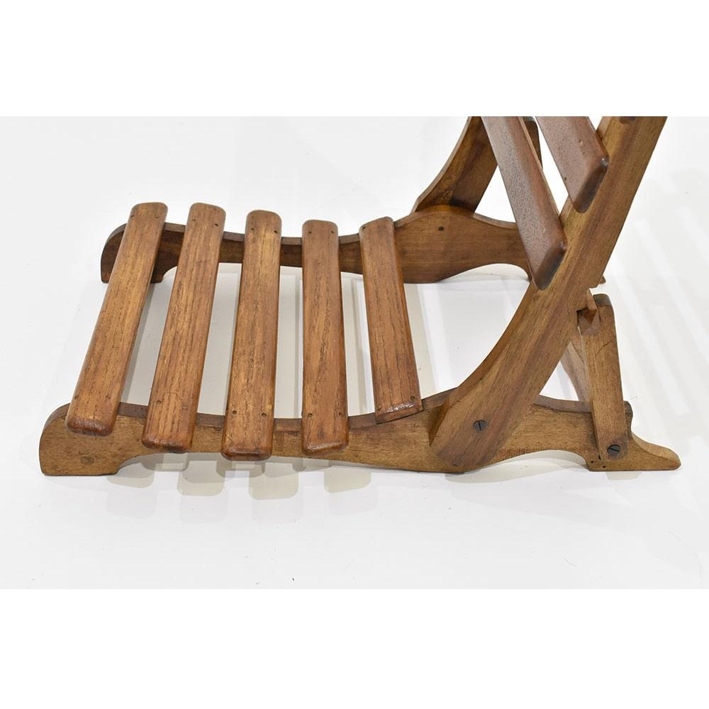 20th Century Small Folding Beach Chair, Beech Wood, Twentieth Century                    For Sale