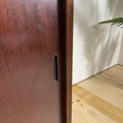 Small Rosewood Sideboard with Sliding Doors - Mid-Century Modern