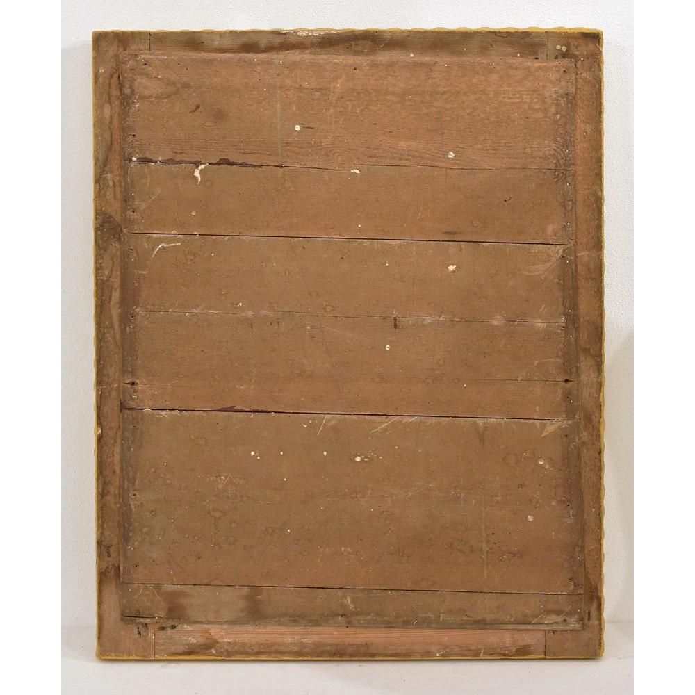 Small Antique Rectangular Mirror, Gold Leaf Gilt Frame, 19th century. For Sale 1