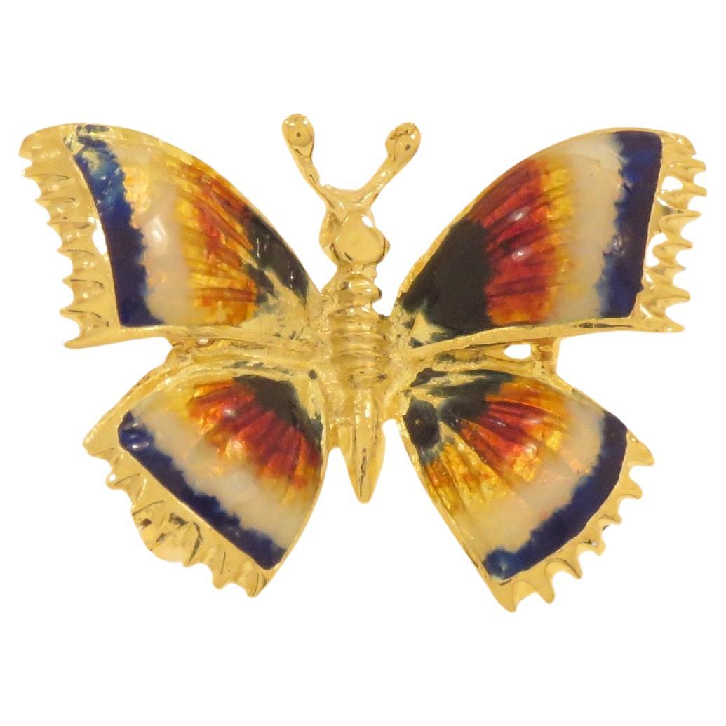 Piccola spilla farfalla con smalto en Oro giallo