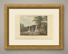 Piccolo Bent, Ottoman Waterworks and Waterfall, Antique Aquatint, 1809