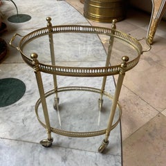 Small vintage brass bar cart