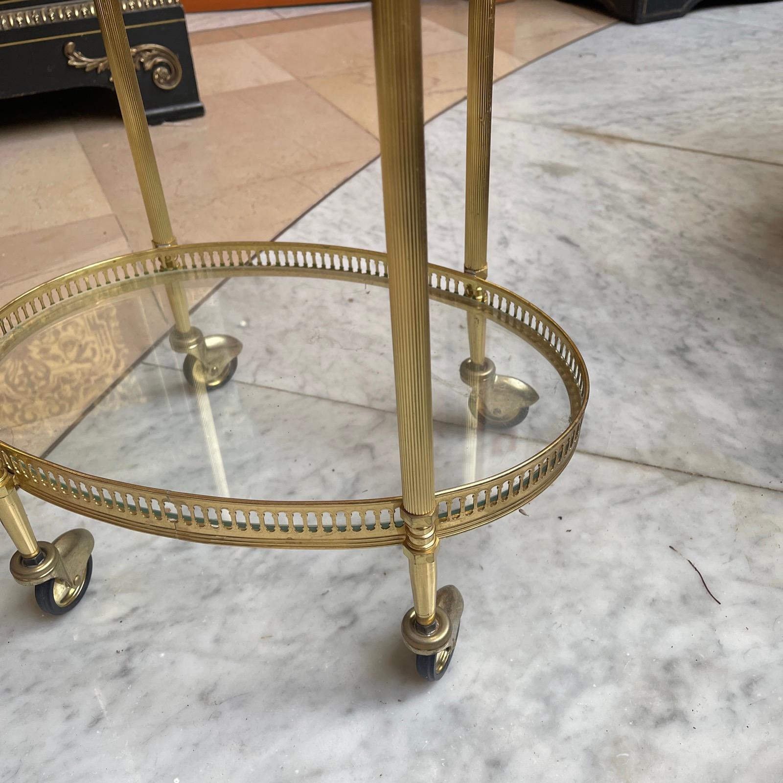 Small vintage brass bar cart  In Good Condition For Sale In Cantù, IT