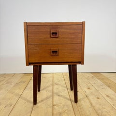 Small vintage Danish teak nightstand - mid-century 1960s design