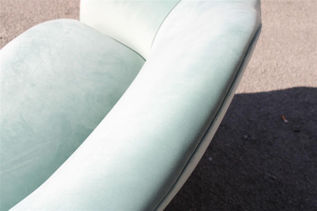 Kleines 2-Sitzer Sofa Cesare Lacca Italien 1950er Jahre restauriert Grüner Samt im Angebot 3