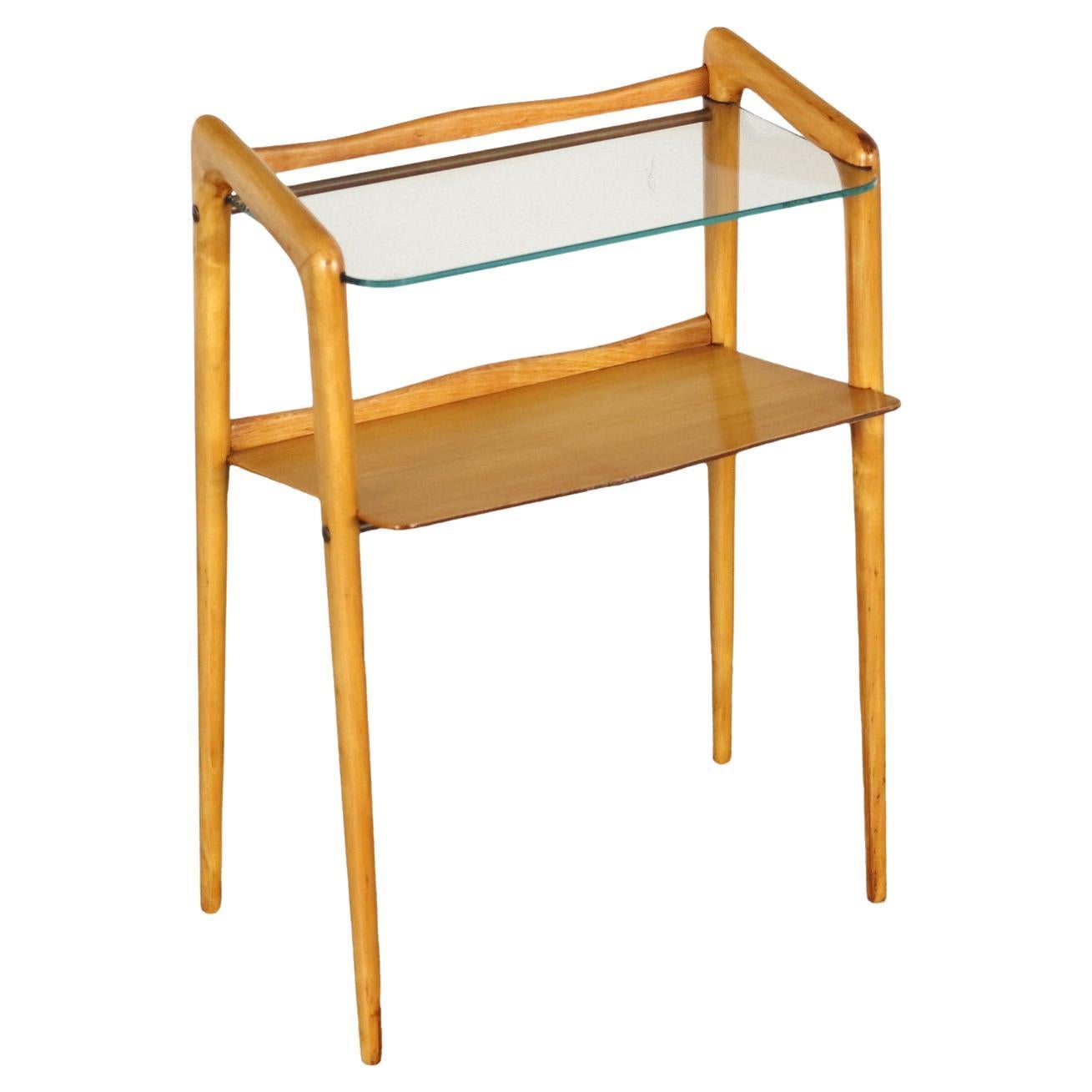 Small 1950s Étagère, beech and glass, light brown