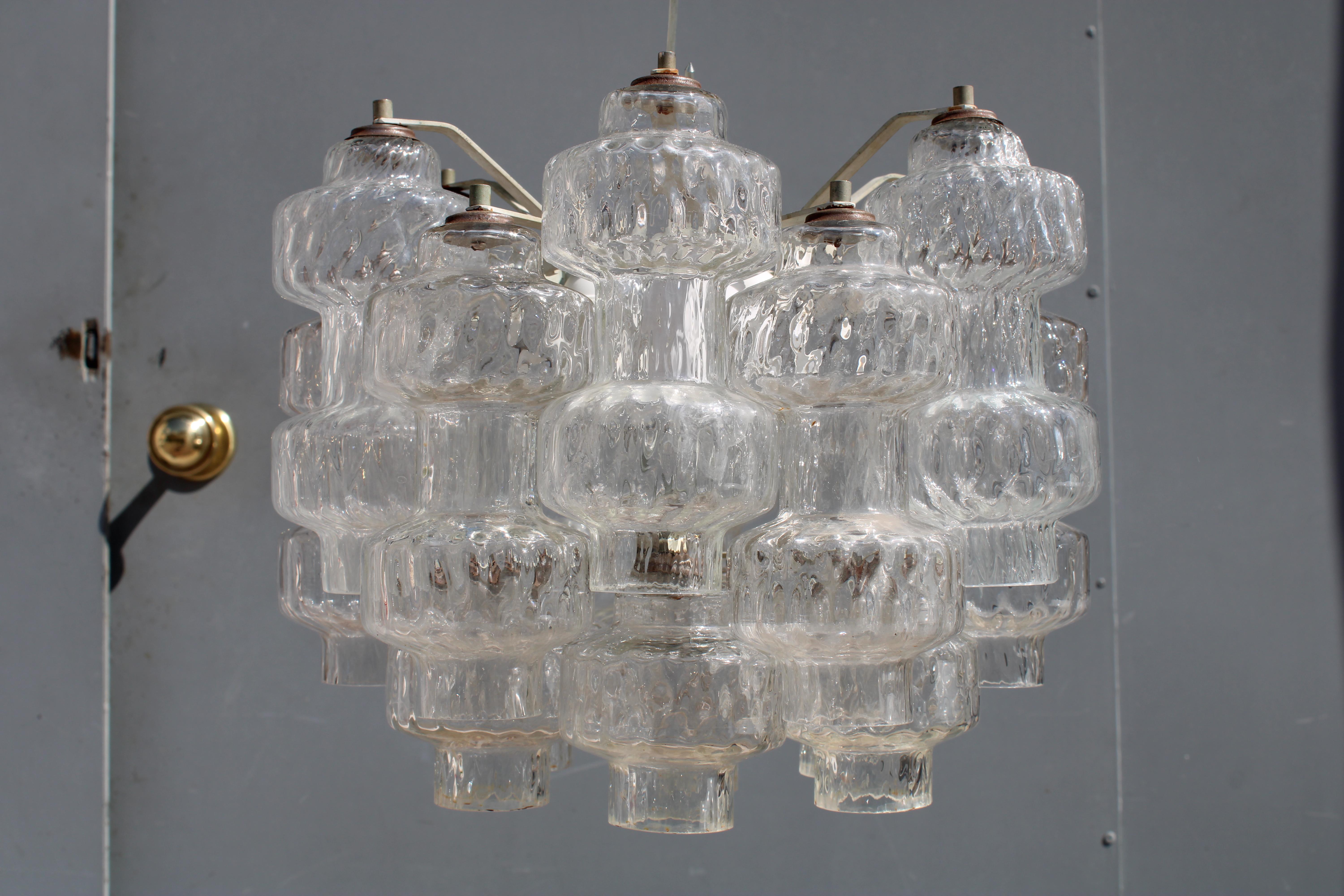 Venini Murano Glass 1960 Nuvola Small Chandelier en vente 4