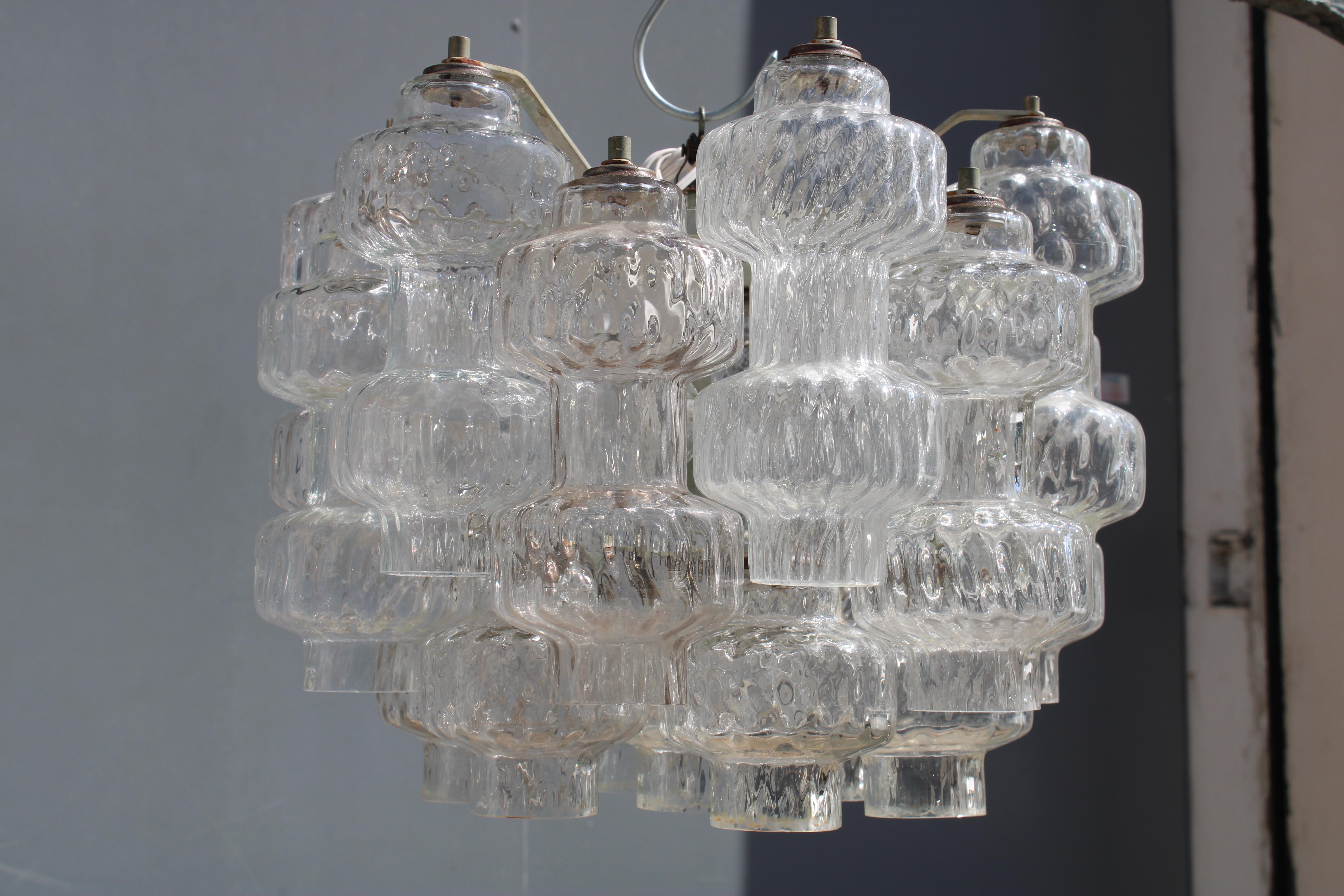Venini Murano Glass 1960 Nuvola Small Chandelier en vente 7