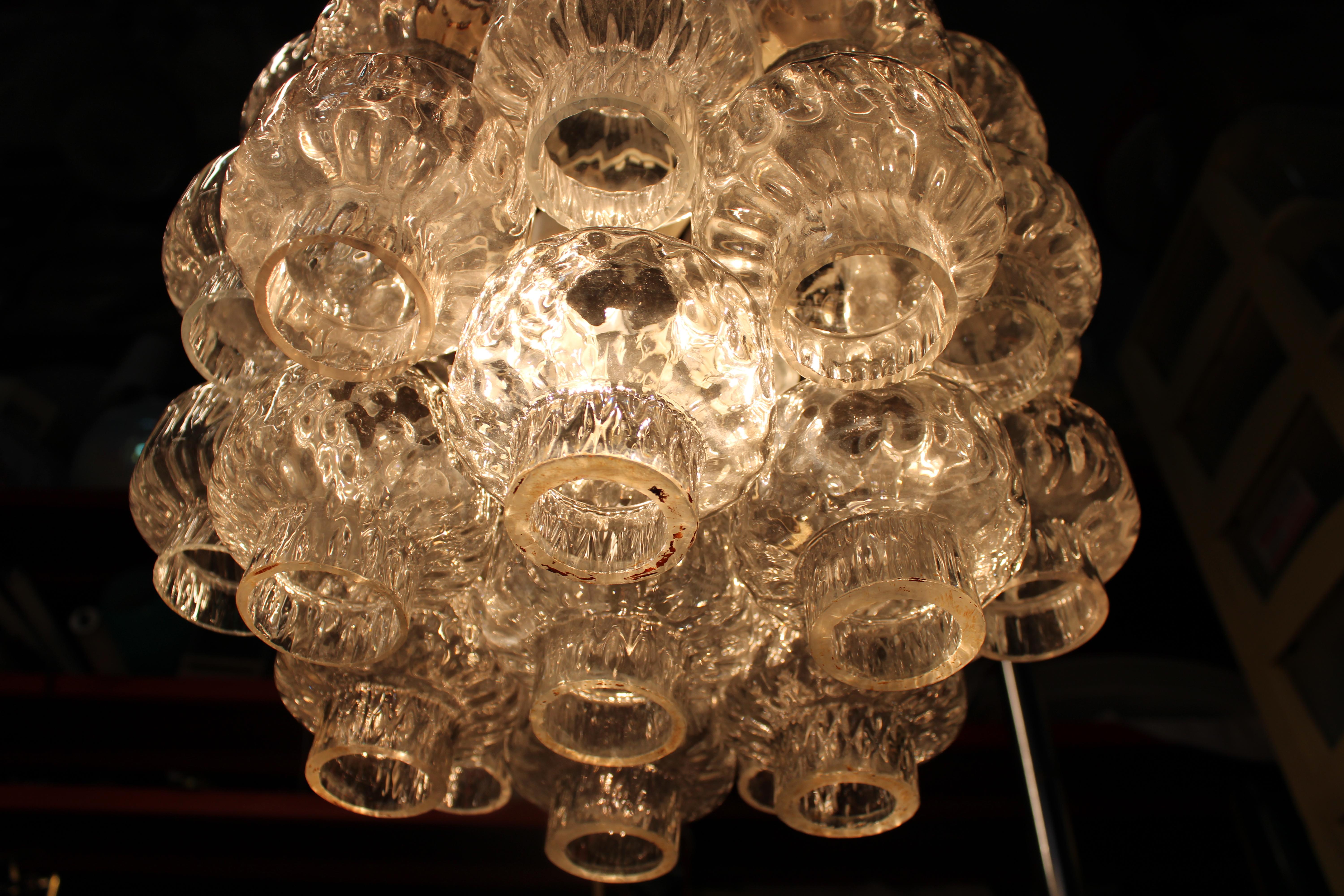 Venini Murano Glass 1960 Nuvola Small Chandelier Bon état - En vente à Palermo, Sicily