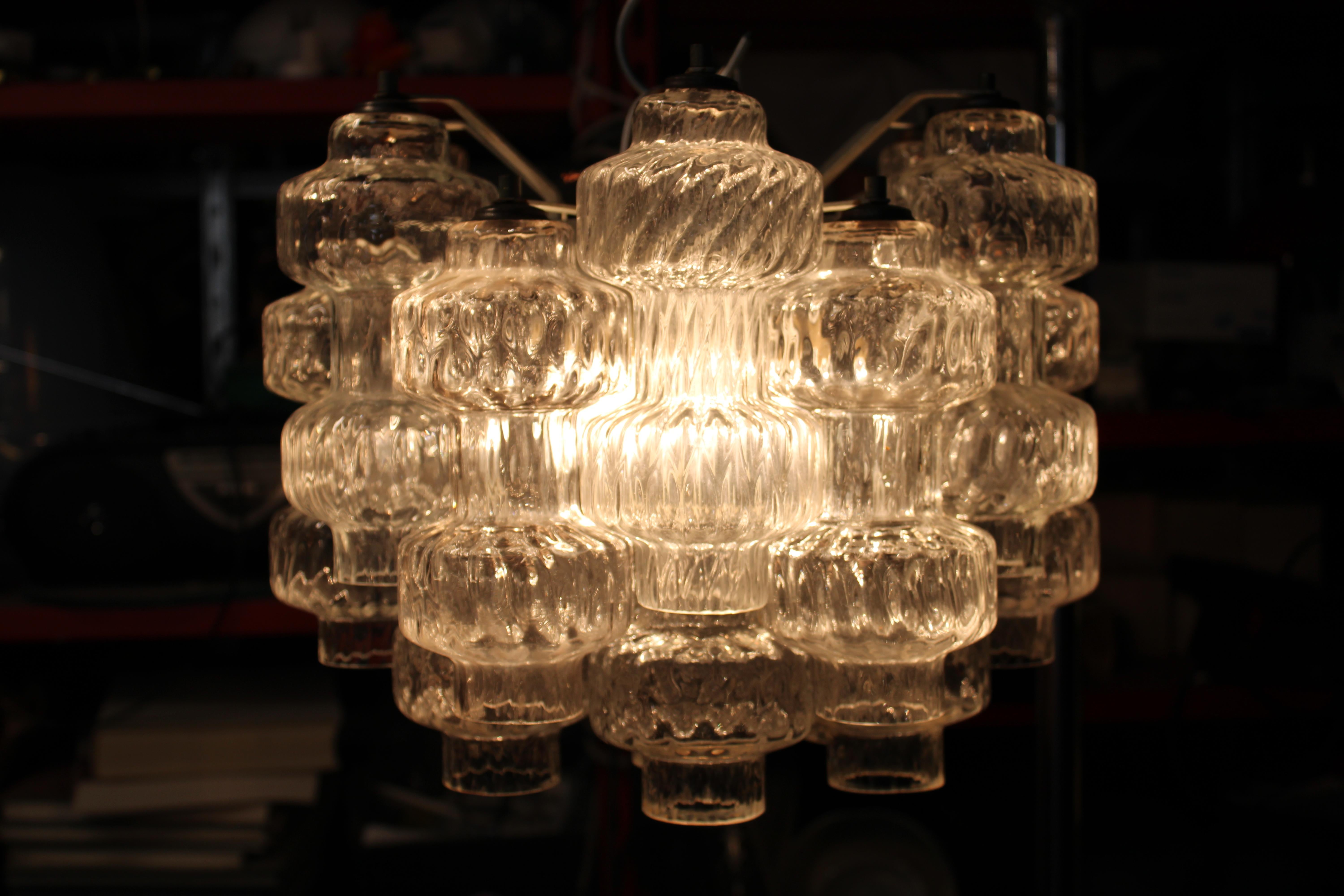 Mid-20th Century Venini Murano Glass 1960 Nuvola Small Chandelier en vente