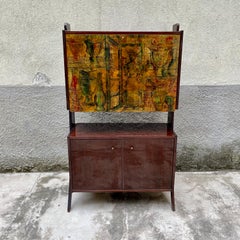 Petite armoire avec barre et lumière intérieure - Italie - années 1950