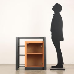 Vitrine im Mid-Century-Modern-Stil, lackiertes Holz und Glas, Italien, 1980er Jahre