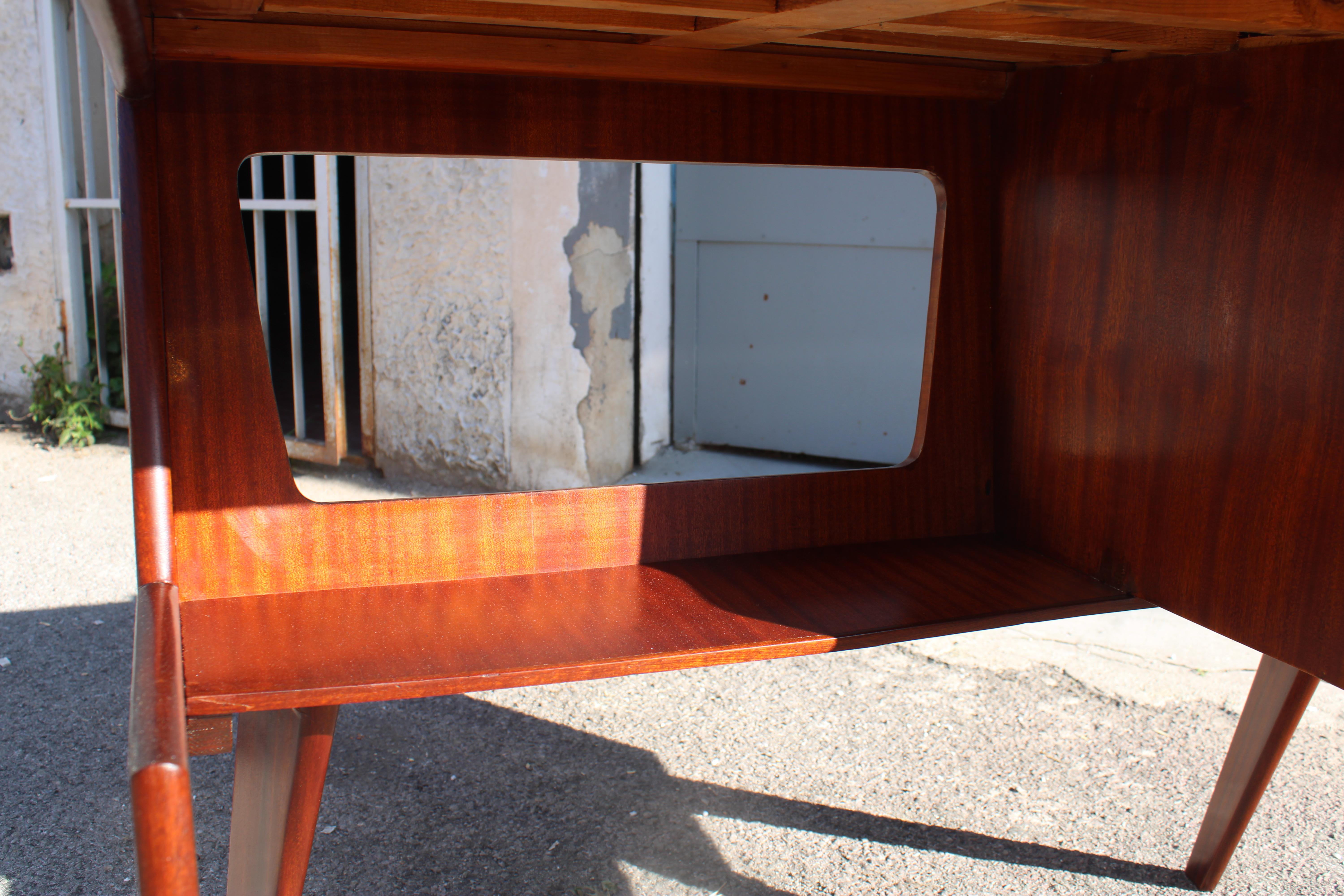 Piccolo scrittoio geometrico Vittorio Dassi in legno Laminato Blu Mid-century im Angebot 7