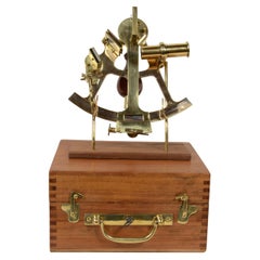 Antique Small brass sextant S.te des Etablissements Gaumont Paris late 19th century