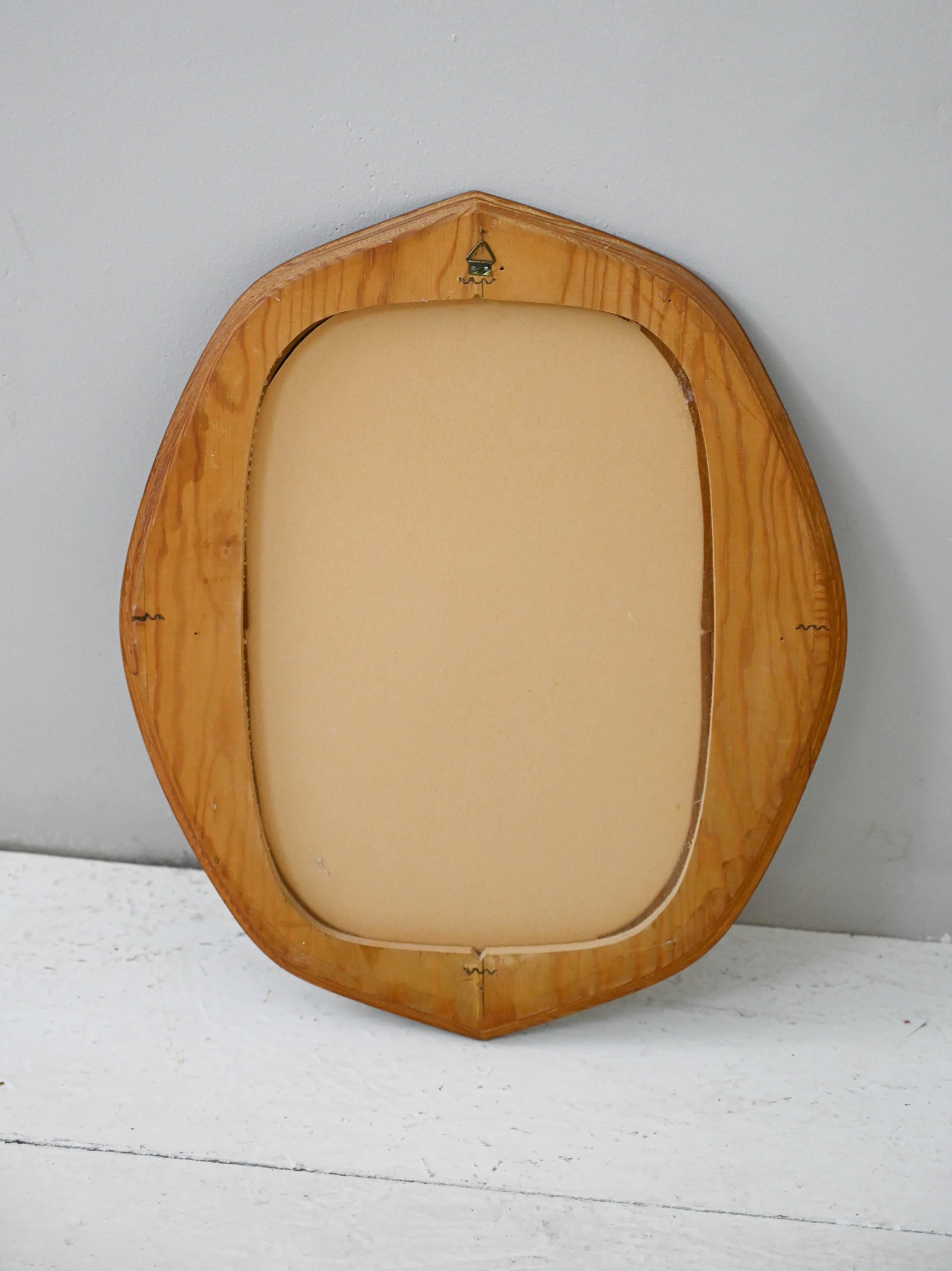 Mid-20th Century Petit miroir scandinave en teck des années 1950 - Design vintage en vente