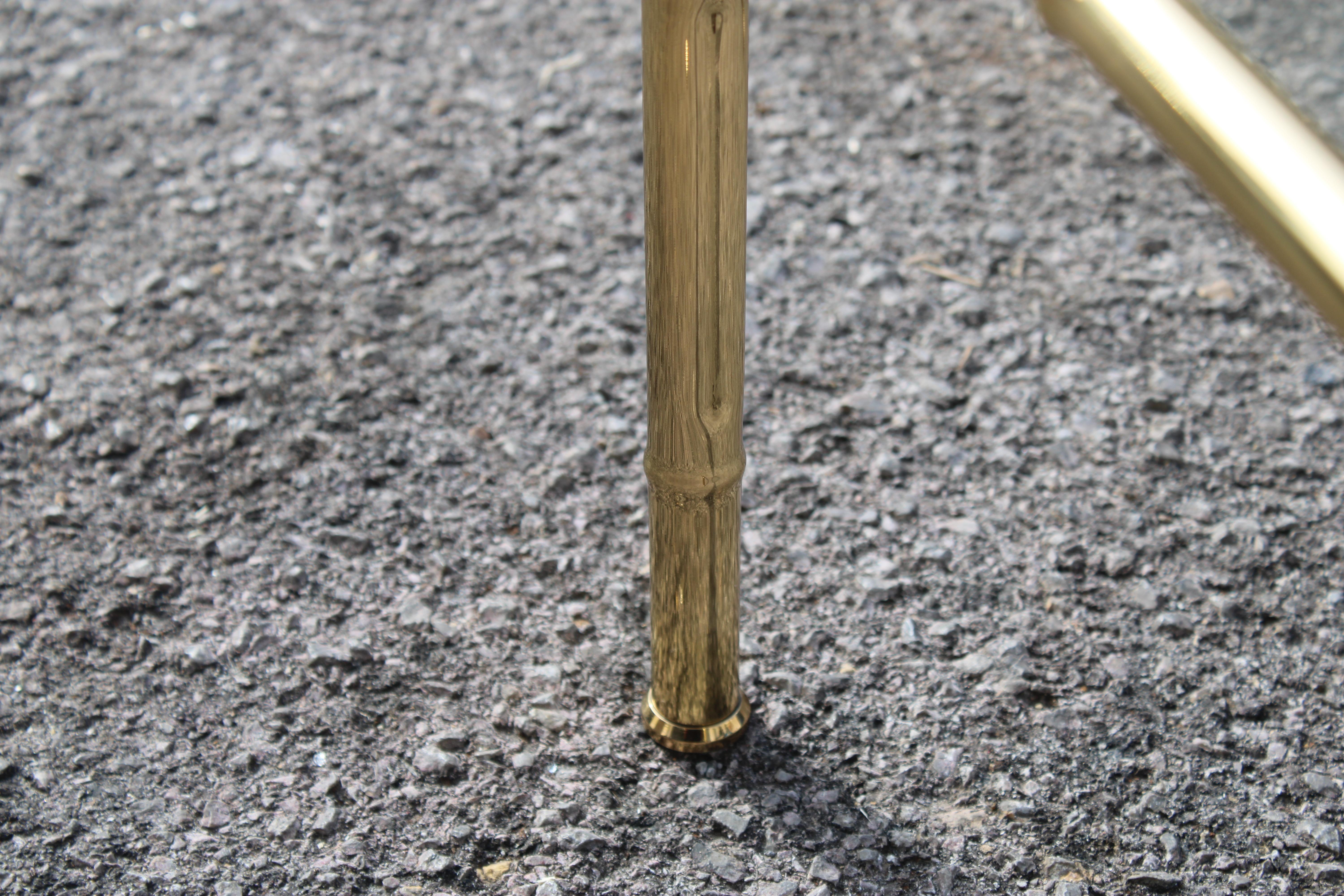 Kleiner Tavolino Quadrato in Ottone finto Bambù Italia 1970 (Ende des 20. Jahrhunderts) im Angebot