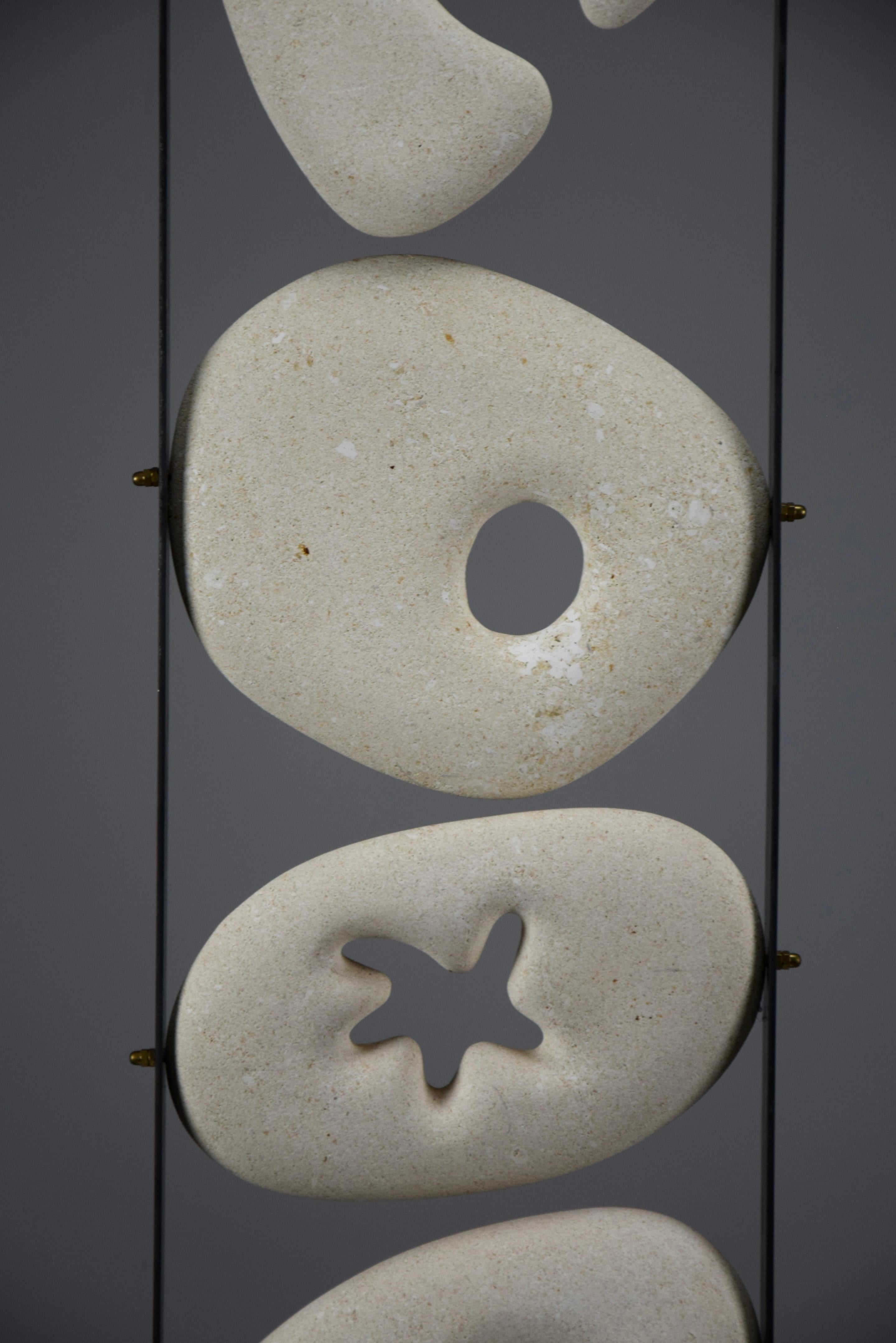 Metallo Scultura astratta in pietra 