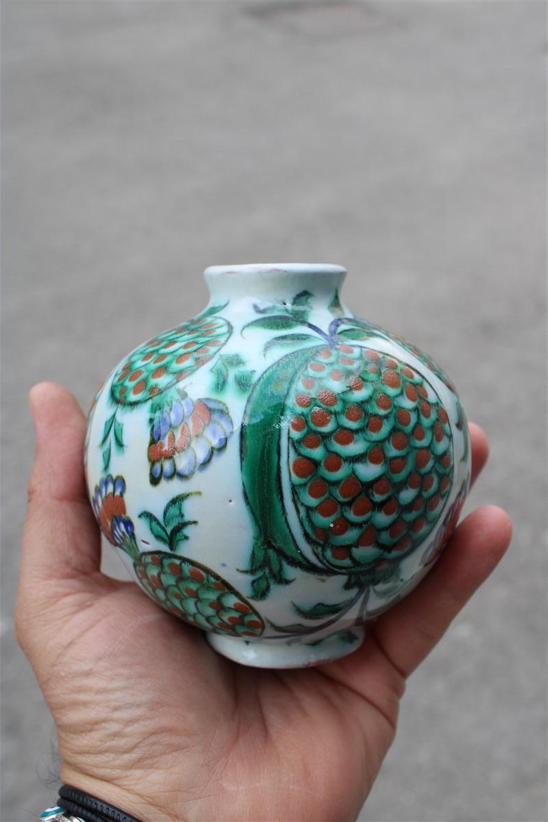 Mid-Century Modern Small vase Icaro Rodi Italy 1950s Faenza Pomegranate  For Sale
