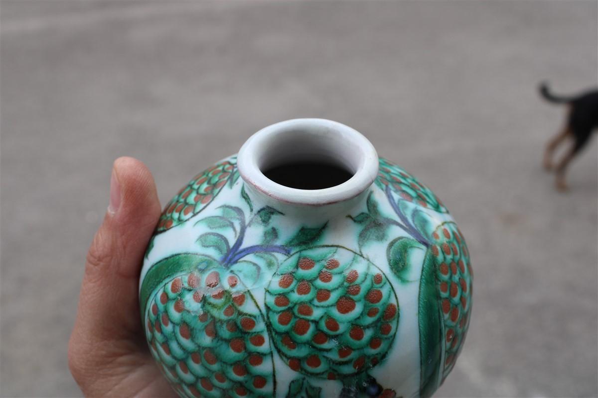 Ceramic Small vase Icaro Rodi Italy 1950s Faenza Pomegranate  For Sale