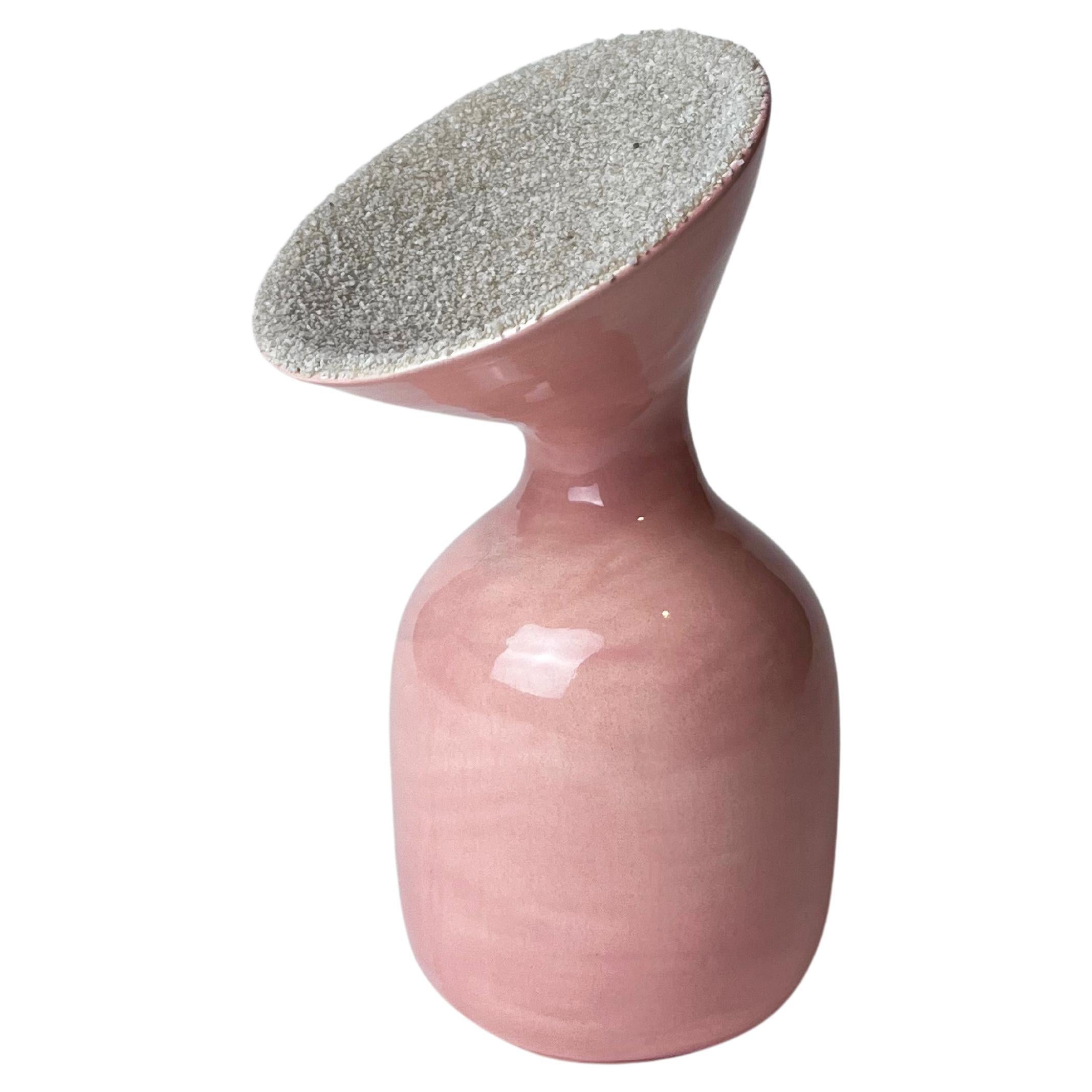 Small glazed ceramic vase with double finish