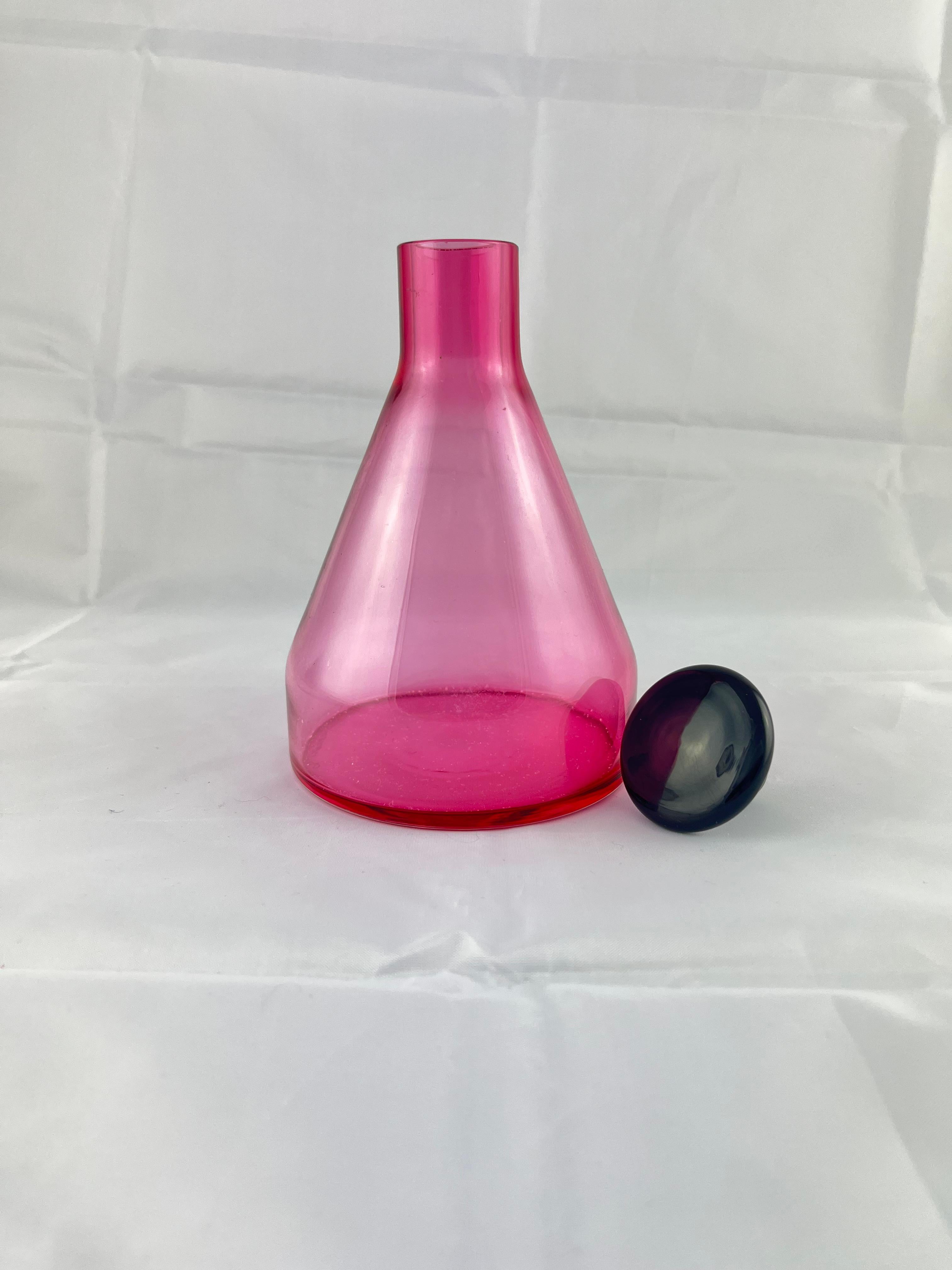 Modern Small Murano glass vase Marcello Furlan made in italy 1990s For Sale
